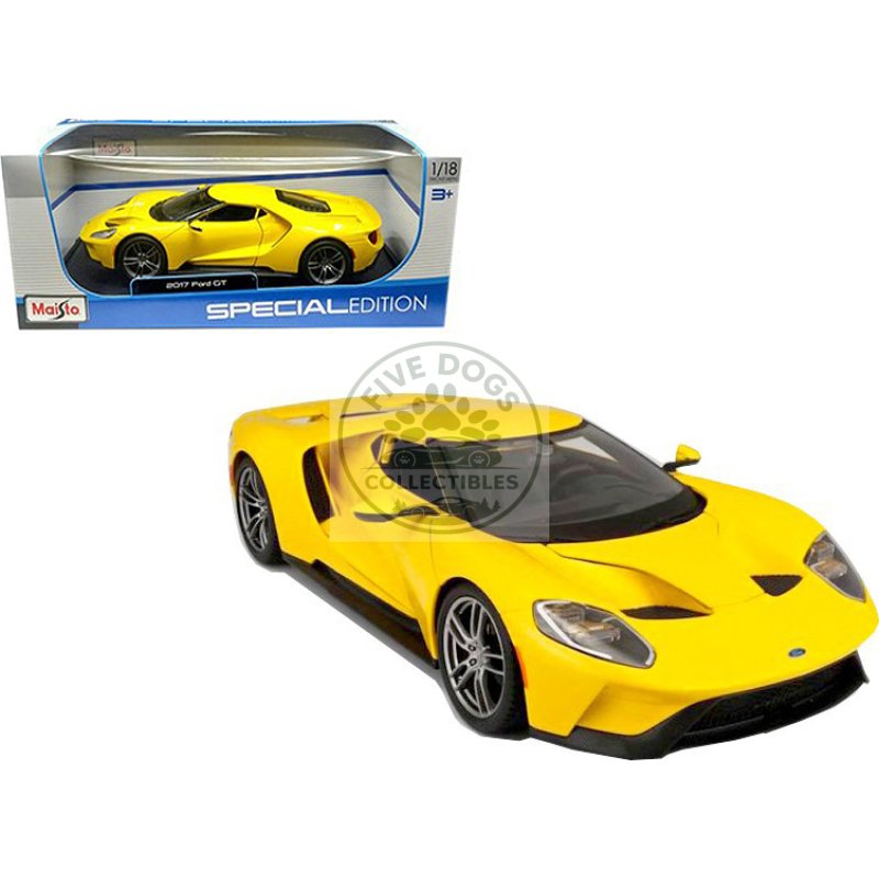 2017 ford gt yellow 1/18 diecast model car by maisto