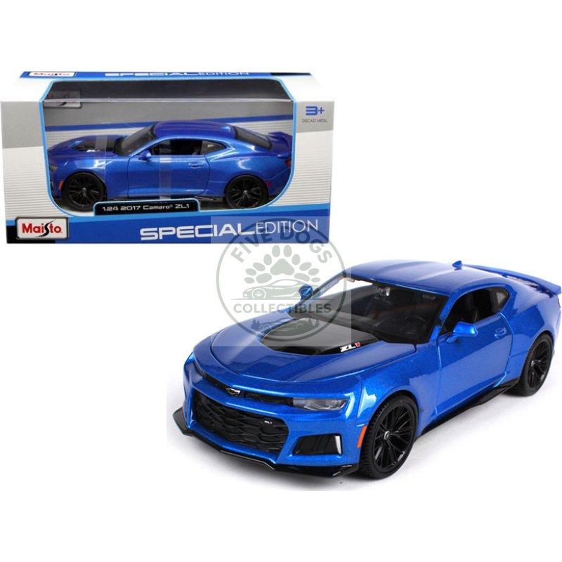 2017 chevrolet camaro zl1 blue metallic 1/24 diecast model car by maisto