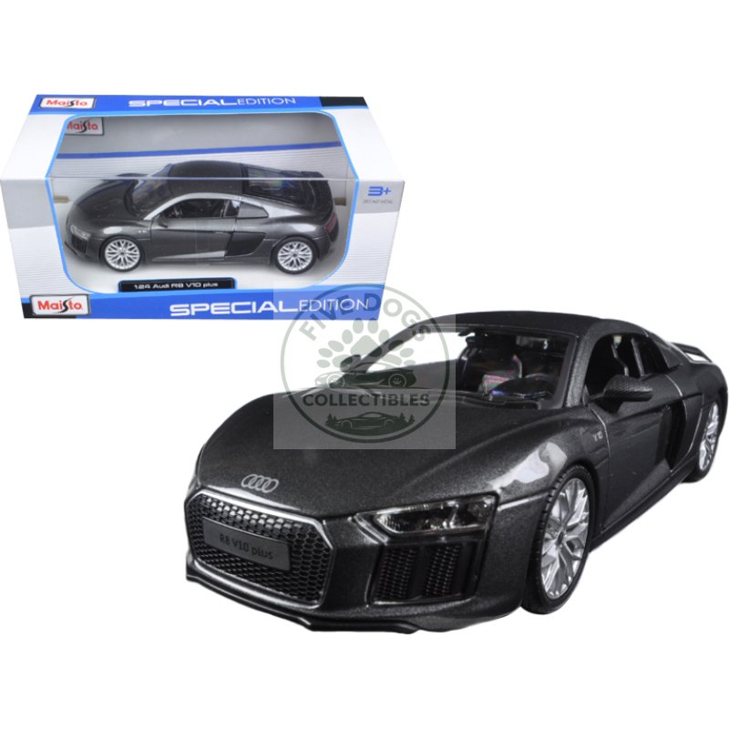 audi r8 v10 plus gray metallic "special edition" 1/24 diecast model car by maisto