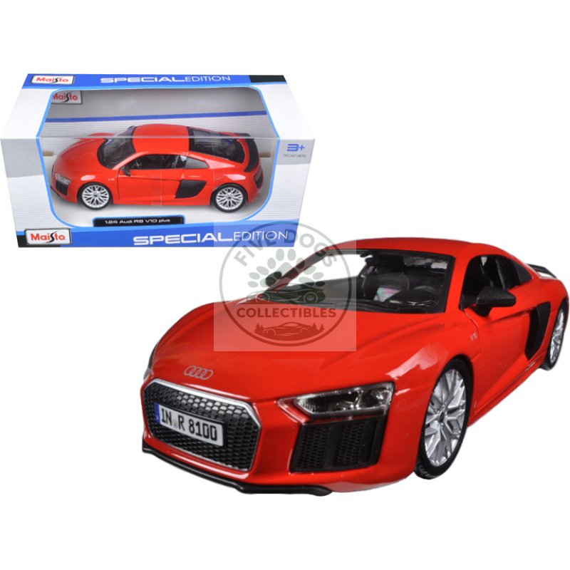 audi r8 v10 plus red special edition 1/24 diecast model car by maisto