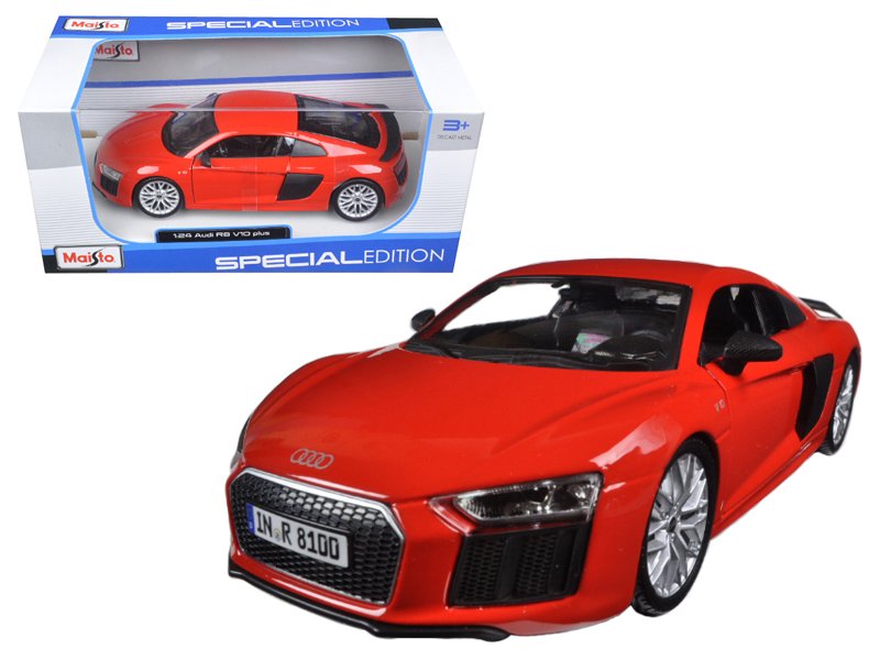 audi r8 v10 plus red special edition 1/24 diecast model car by maisto audi r8 v10 plus red special edition 1/24 diecast model car by maisto