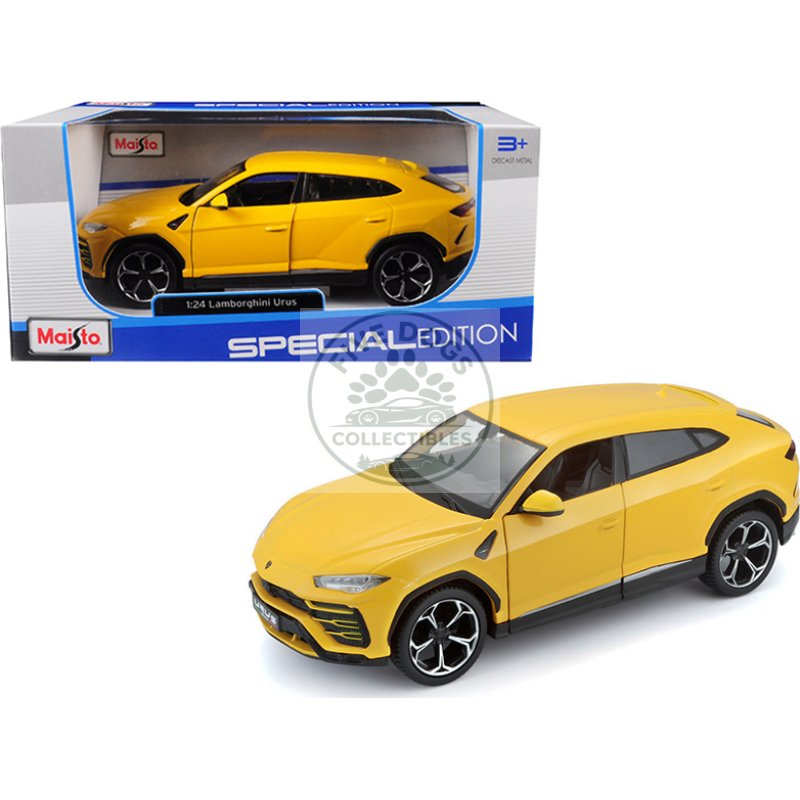 lamborghini urus yellow 1/24 diecast model car by maisto