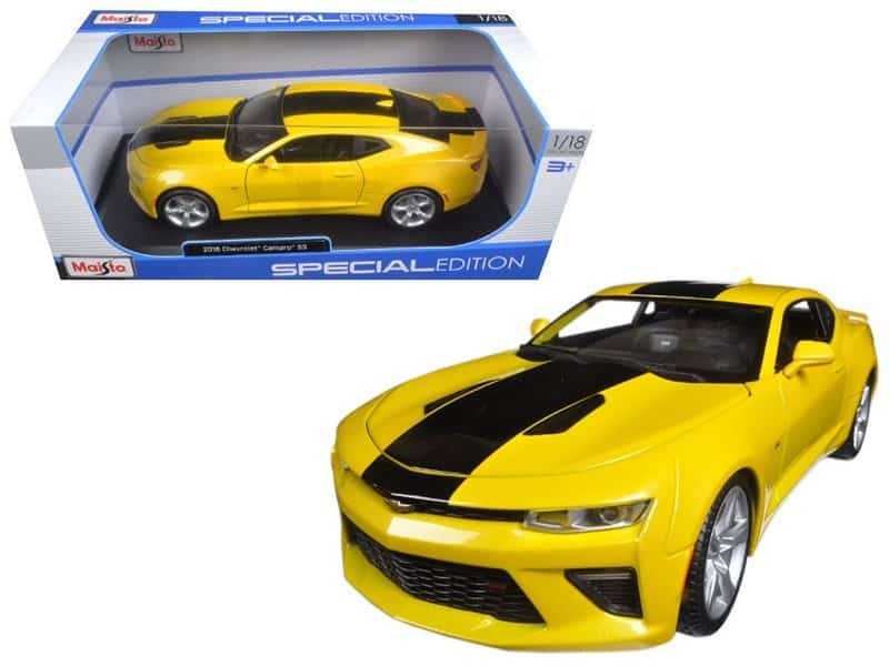 2016 chevrolet camaro ss yellow 1/18 diecast model car by maisto 2016 chevrolet camaro ss yellow 1/18 diecast model car by maisto