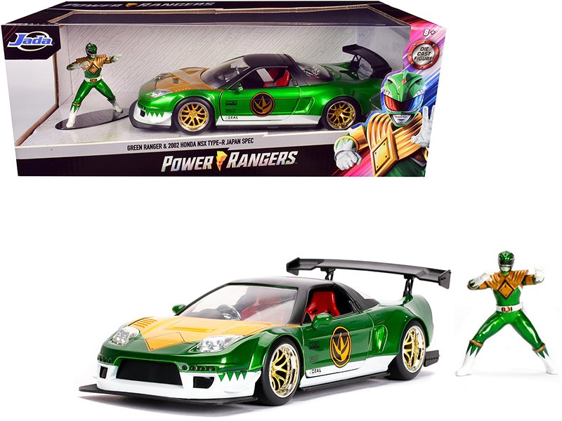 2002 honda nsx type r japan spec rhd (right hand drive) and green ranger diecast figurine "power rangers" 1/24 diecast model car by jada 2002 honda nsx type r japan spec rhd (right hand drive) and green ranger diecast figurine "power rangers" 1/24 diecast model car by jada