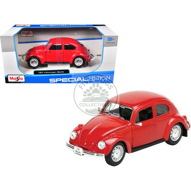 1973 volkswagen beetle red 1/24 diecast model car by maisto