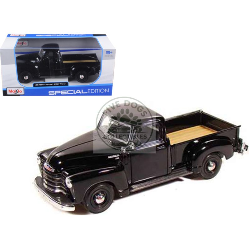 1950 chevrolet 3100 pickup truck black 1/25 diecast model car by maisto
