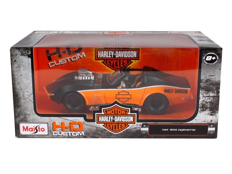 1970 chevrolet corvette harley davidson black/orange 1/24 diecast model car by maisto 1970 chevrolet corvette harley davidson black/orange 1/24 diecast model car by maisto