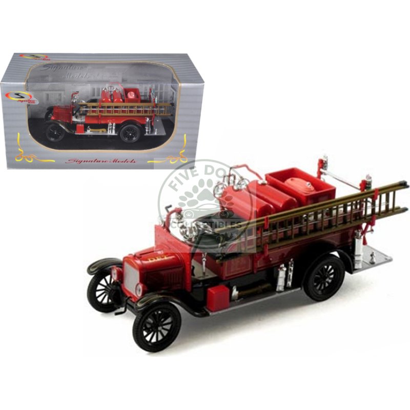 1926 ford model t fire engine red and black 1/32 diecast model by signature models