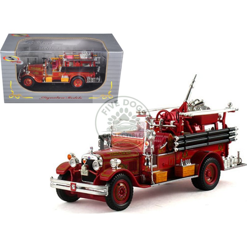1931 seagrave fire engine truck red 1/32 diecast model by signature models