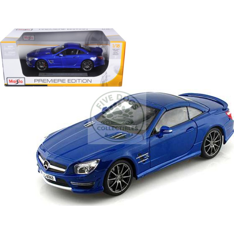 2012 mercedes sl 63 amg blue 1/18 diecast car model by maisto