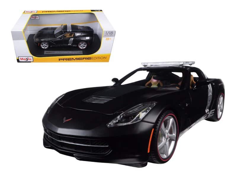 2014 chevrolet corvette c7 stingray police matt black 1/18 diecast model car by maisto 2014 chevrolet corvette c7 stingray police matt black 1/18 diecast model car by maisto