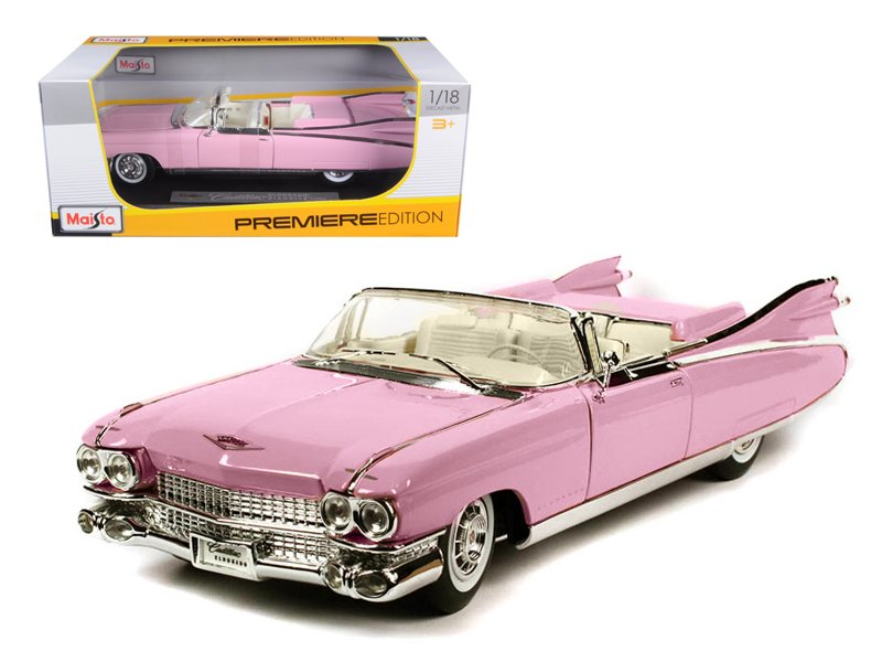 1959 cadillac eldorado biarritz convertible pink 1/18 diecast model car by maisto 1959 cadillac eldorado biarritz convertible pink 1/18 diecast model car by maisto