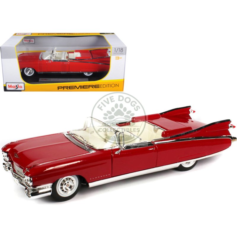 1959 cadillac eldorado biarritz red 1/18 diecast model car by maisto