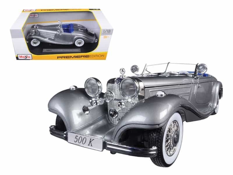1936 mercedes 500k special roadster grey 1/18 diecast model car by maisto 1936 mercedes 500k special roadster grey 1/18 diecast model car by maisto