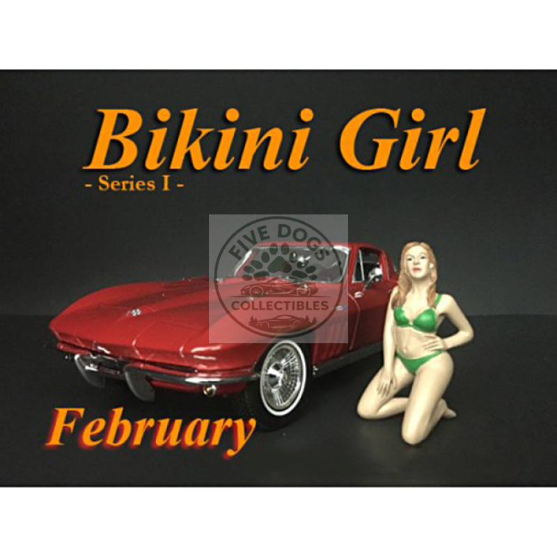 february bikini calendar girl figurine for 1/24 scale models by american diorama