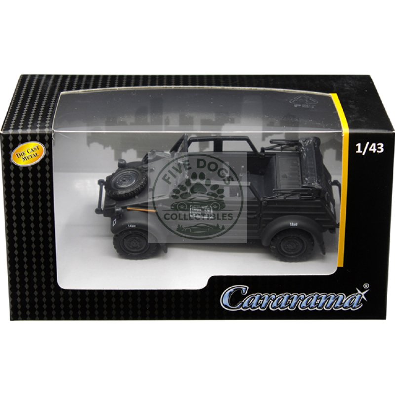 volkswagen kubelwagen convertible k type 82 black 1/43 diecast model car by cararama