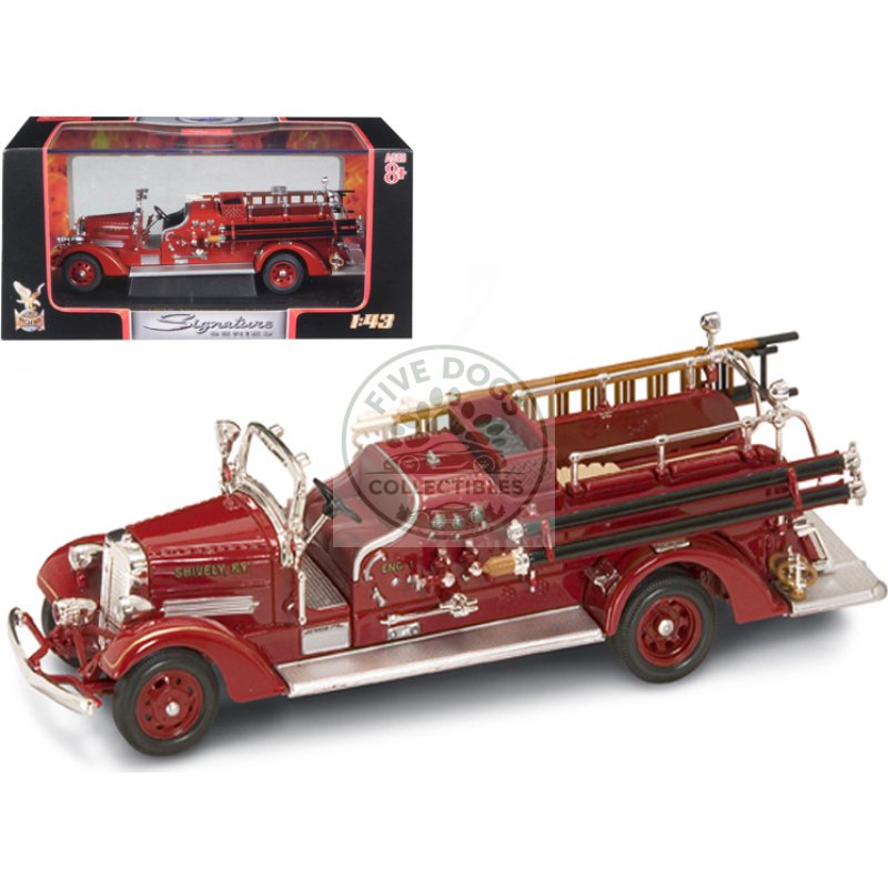 1938 ahrens fox vc fire engine red 1/43 diecast model by road signature