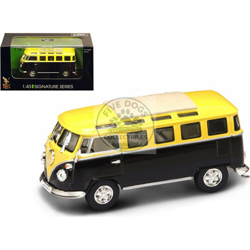 1962 volkswagen microbus van bus yellow/black 1/43 diecast car by road signature