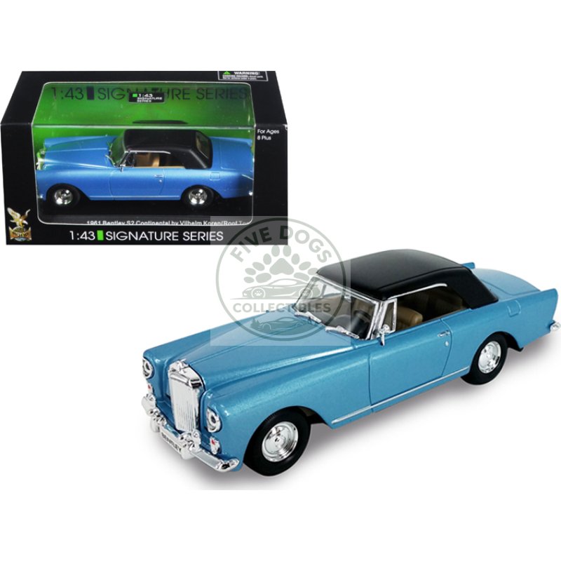 1961 bentley continental s2 park ward blue 1/43 diecast model car by road signature