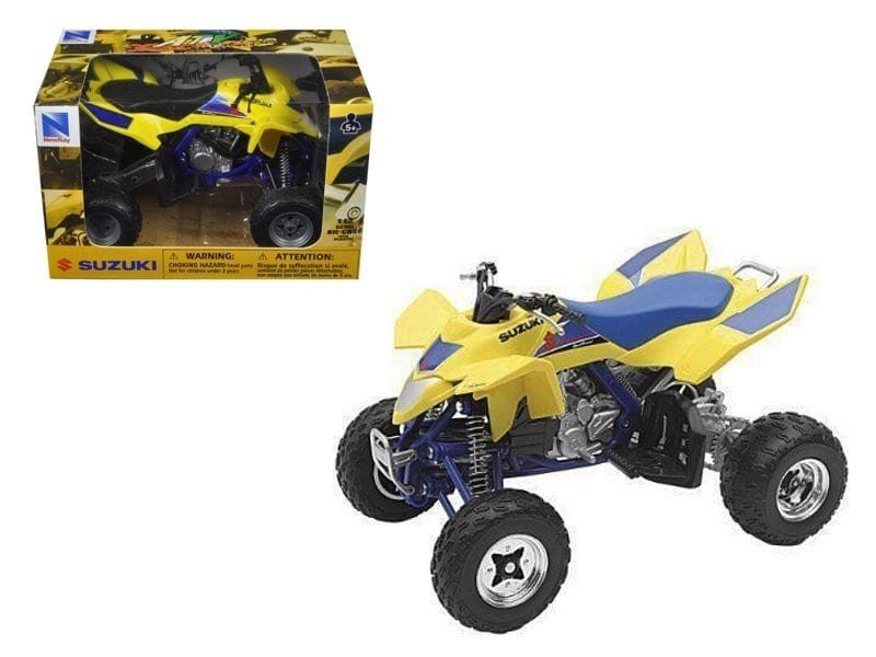 suzuki quad racer r450 atv yellow and blue 1/12 diecast model by new ray suzuki quad racer r450 atv yellow and blue 1/12 diecast model by new ray