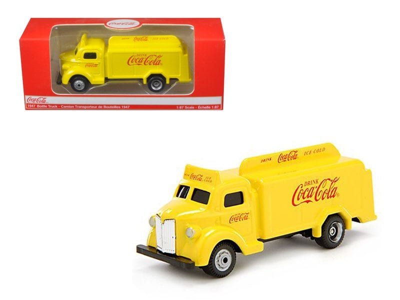 1947 coca cola delivery bottle truck yellow 1/87 diecast model by motorcity classics 1947 coca cola delivery bottle truck yellow 1/87 diecast model by motorcity classics
