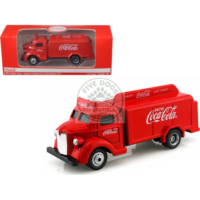 1947 coca cola delivery bottle truck red 1/87 diecast model by motorcity classics