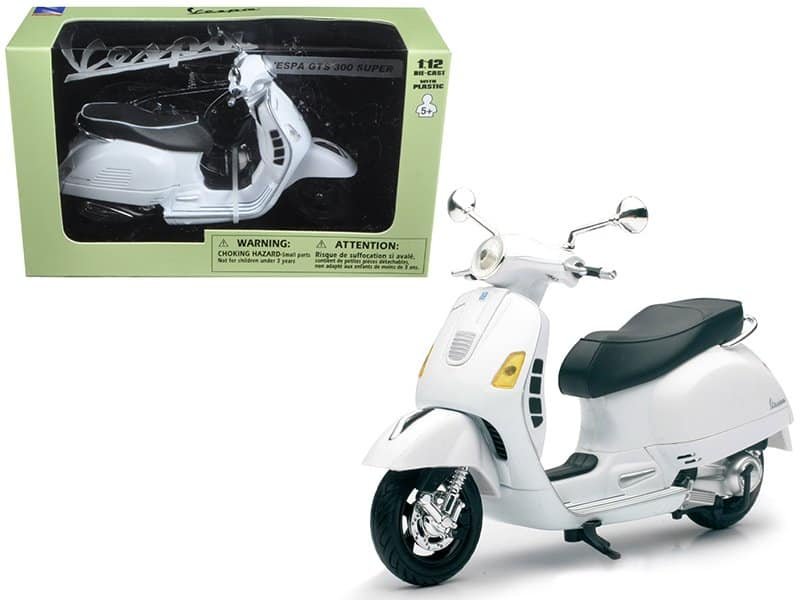 vespa gts 300 super white motorcycle 1/12 by new ray vespa gts 300 super white motorcycle 1/12 by new ray