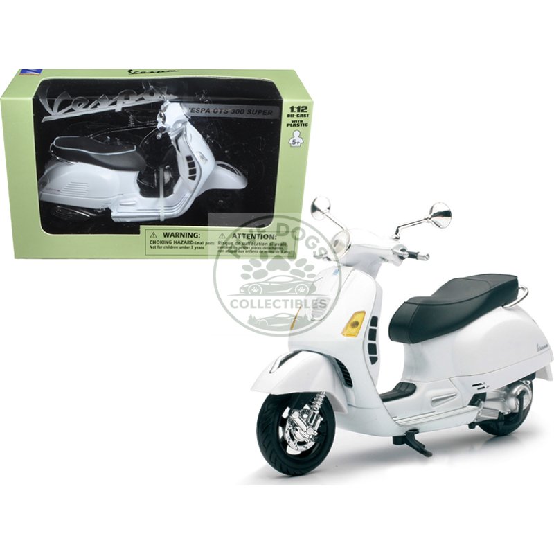 vespa gts 300 super white motorcycle 1/12 by new ray