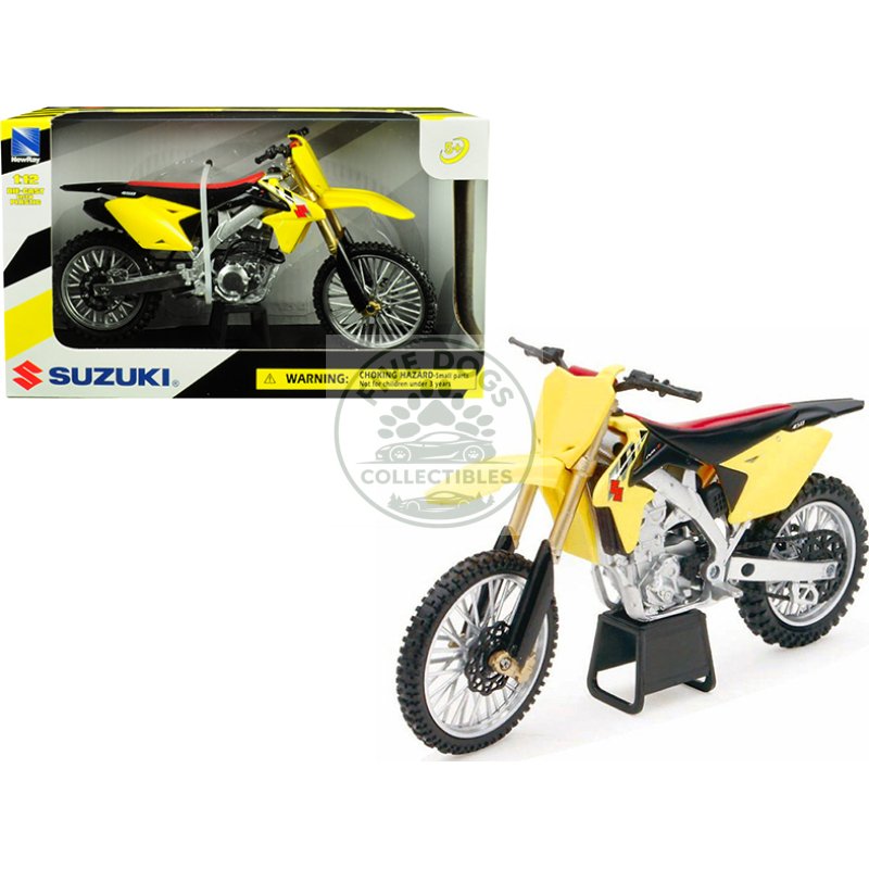 suzuki rm z450 yellow 1/12 motorcycle model by new ray