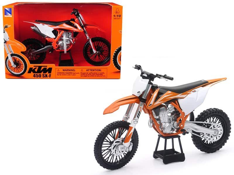 ktm 450 sx f dirt bike orange and white 1/10 diecast motorcycle model by new ray ktm 450 sx f dirt bike orange and white 1/10 diecast motorcycle model by new ray