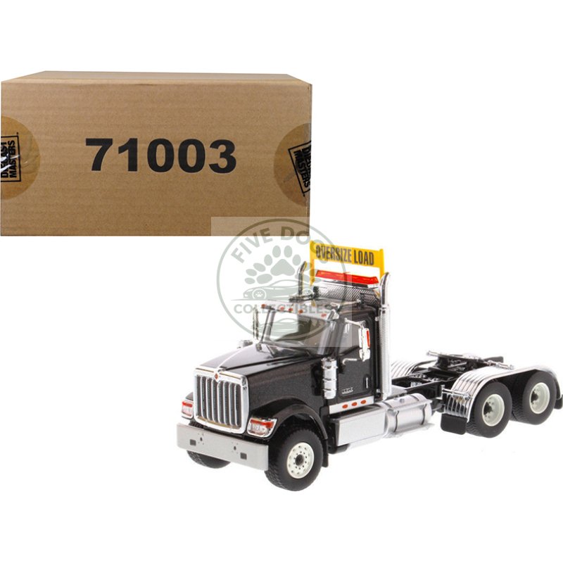 international hx520 day cab tandem tractor black 1/50 diecast model by diecast masters