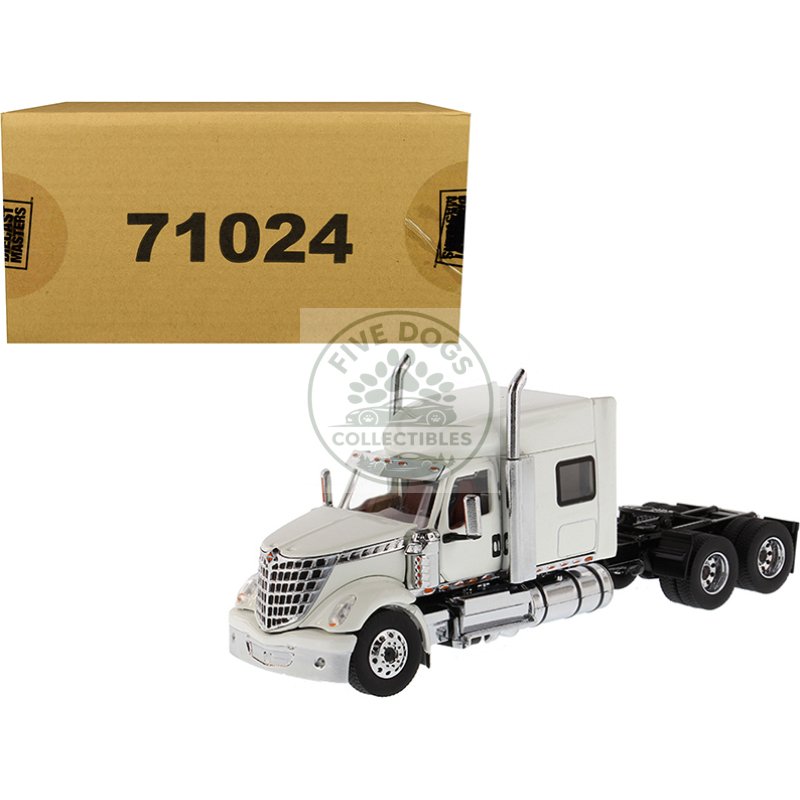 international lonestar sleeper cab truck tractor white 1/50 diecast model by diecast masters