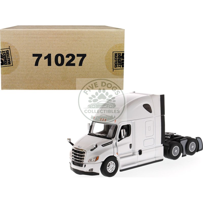 freightliner new cascadia sleeper cab truck tractor pearl white 1/50 diecast model by diecast masters