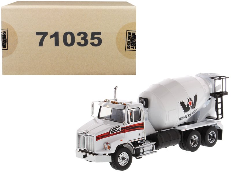 western star 4700 sb concrete mixer truck white 1/50 diecast model by diecast masters western star 4700 sb concrete mixer truck white 1/50 diecast model by diecast masters