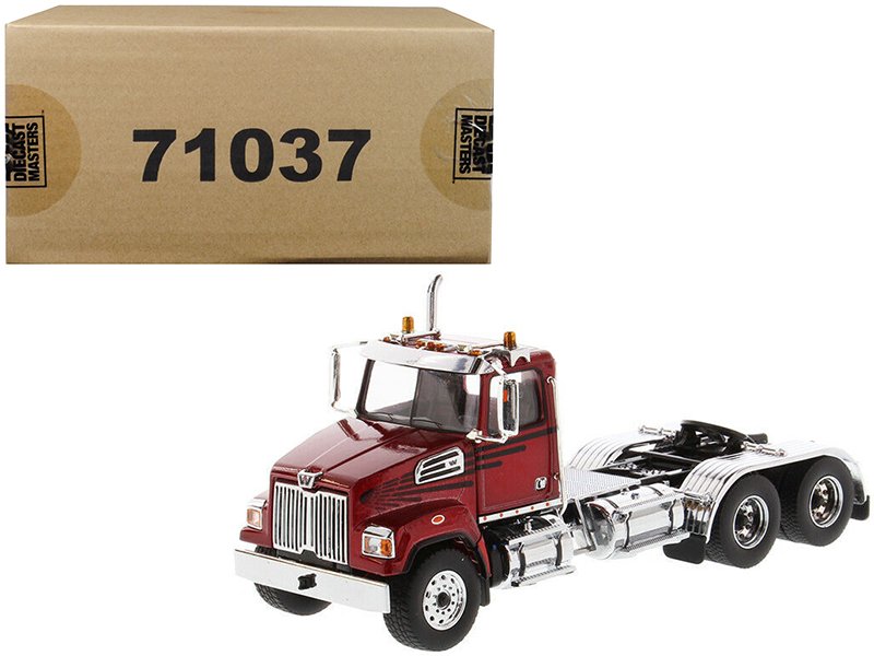 western star 4700 sf tandem day cab tractor metallic red 1/50 diecast model by diecast masters western star 4700 sf tandem day cab tractor metallic red 1/50 diecast model by diecast masters