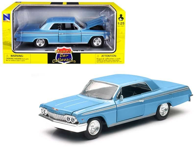 1962 chevrolet impala ss blue 1/25 diecast model car by new ray 1962 chevrolet impala ss blue 1/25 diecast model car by new ray