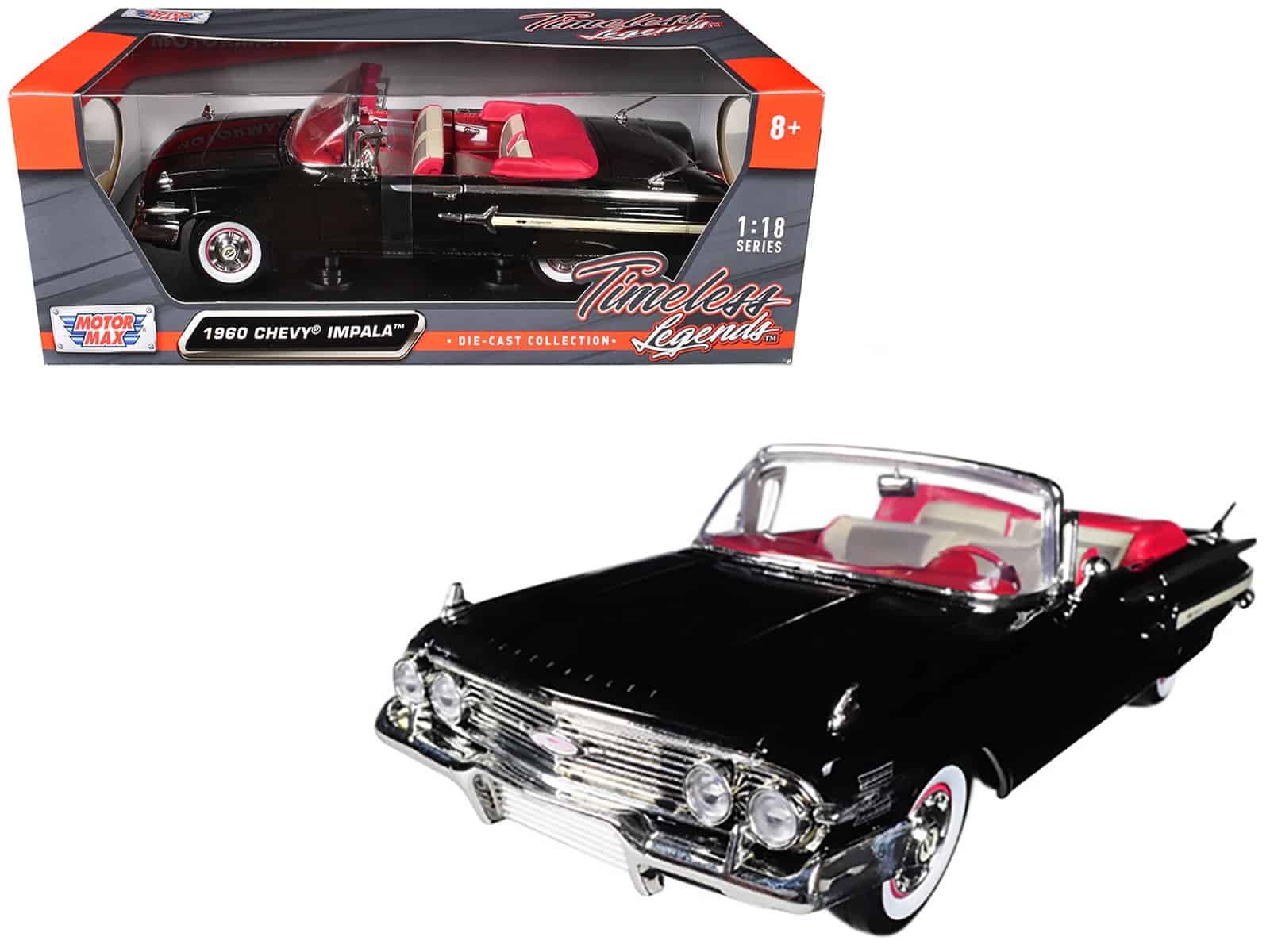 1960 chevrolet impala convertible black 1/18 diecast car model by motormax 1960 chevrolet impala convertible black 1/18 diecast car model by motormax