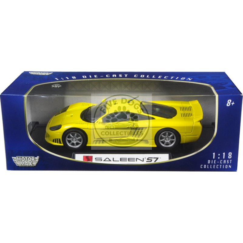 saleen s7 yellow 1/18 diecast model car by motormax