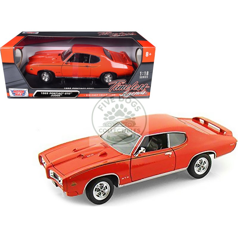 1969 pontiac gto judge orange 1/18 diecast model car by motormax