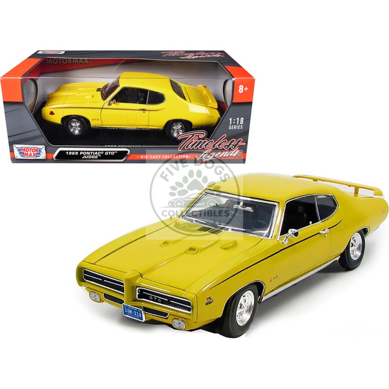 1969 pontiac gto judge yellow 1/18 diecast model car by motormax