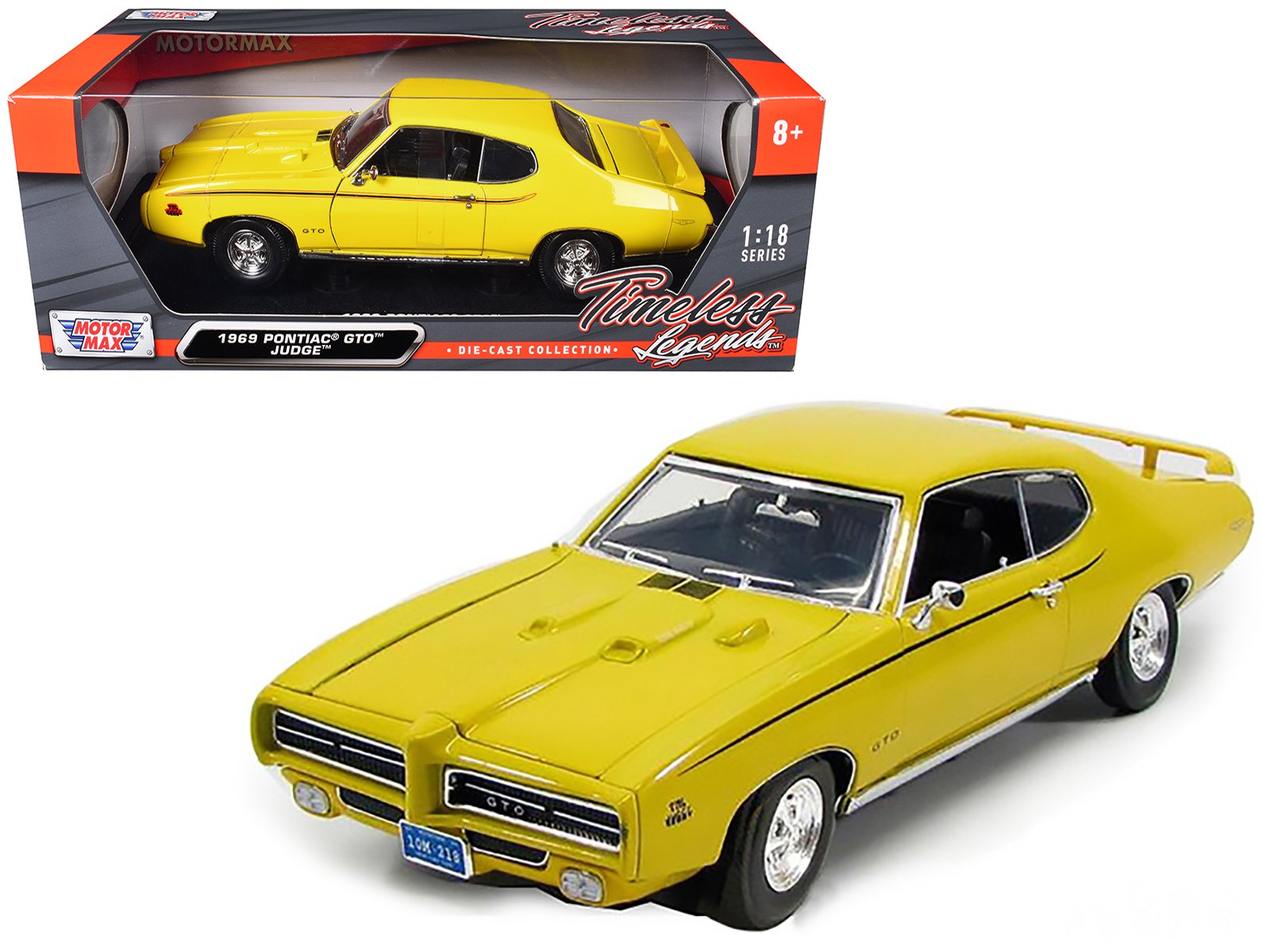1969 pontiac gto judge yellow 1/18 diecast model car by motormax 1969 pontiac gto judge yellow 1/18 diecast model car by motormax