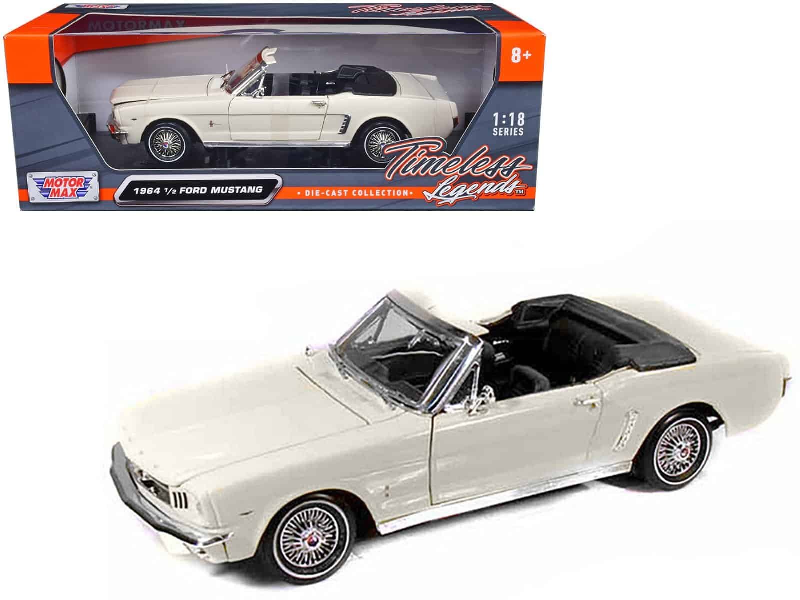 1964 1/2 ford mustang convertible cream 1/18 diecast car model by motormax 1964 1/2 ford mustang convertible cream 1/18 diecast car model by motormax