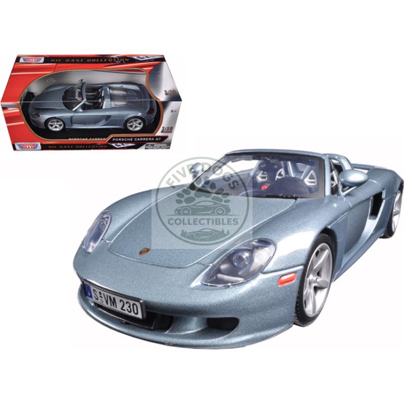 porsche carrera gt silver with black interior 1/18 diecast model car by motormax