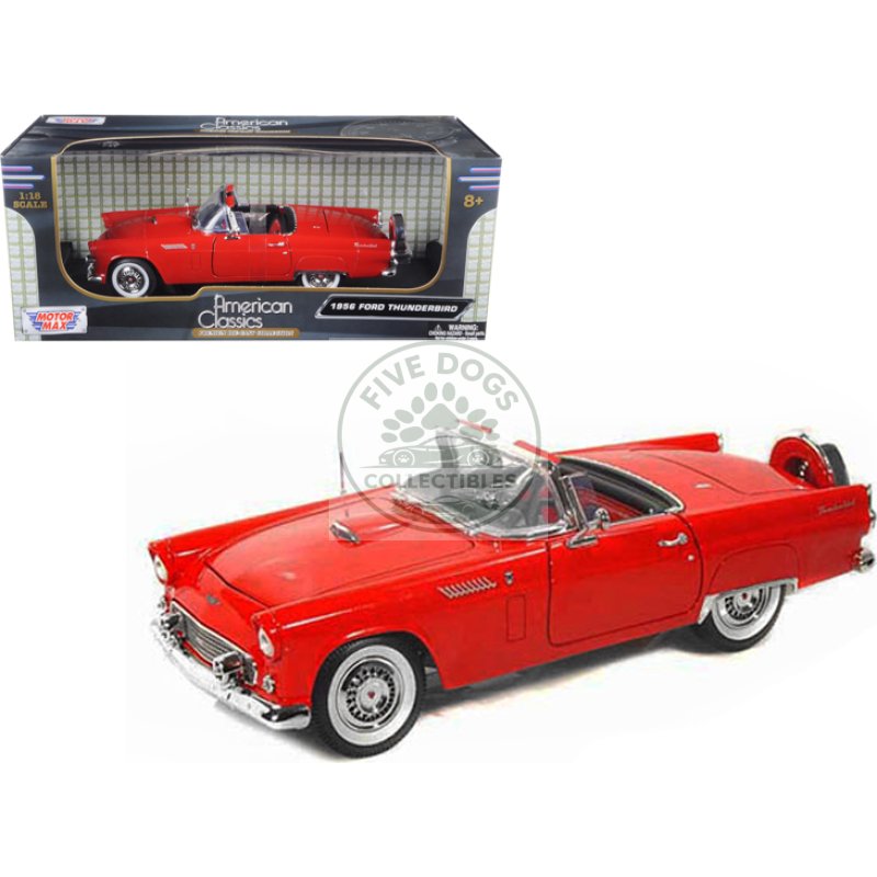 1956 ford thunderbird red 1/18 diecast model car by motormax