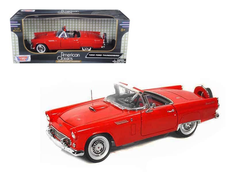 1956 ford thunderbird red 1/18 diecast model car by motormax 1956 ford thunderbird red 1/18 diecast model car by motormax