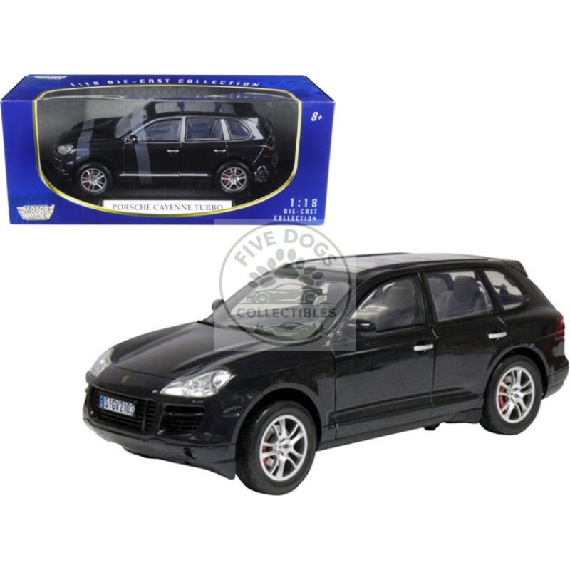 2008 porsche cayenne turbo metallic black 1/18 diecast model car by motormax