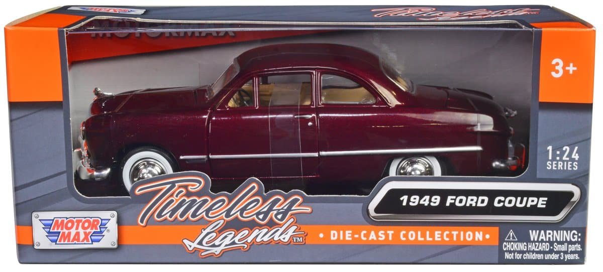 1949 ford coupe burgundy 1/24 diecast model car by motormax 1949 ford coupe burgundy 1/24 diecast model car by motormax