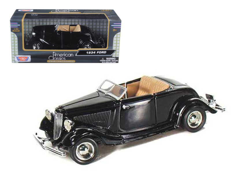 1934 ford coupe convertible black 1/24 diecast model car by motormax 1934 ford coupe convertible black 1/24 diecast model car by motormax