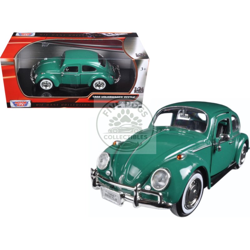 1966 volkswagen beetle green 1/24 diecast model car by motormax