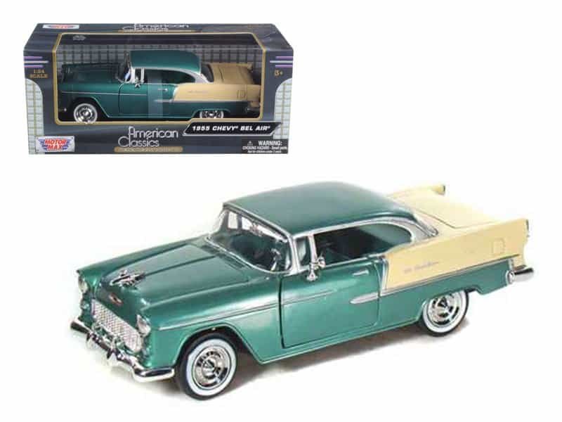 1955 chevrolet bel air green 1/24 diecast model car by motormax 1955 chevrolet bel air green 1/24 diecast model car by motormax